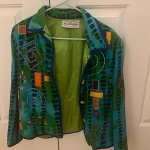 Patchington Women's Vibrant Blue and Green Jacket